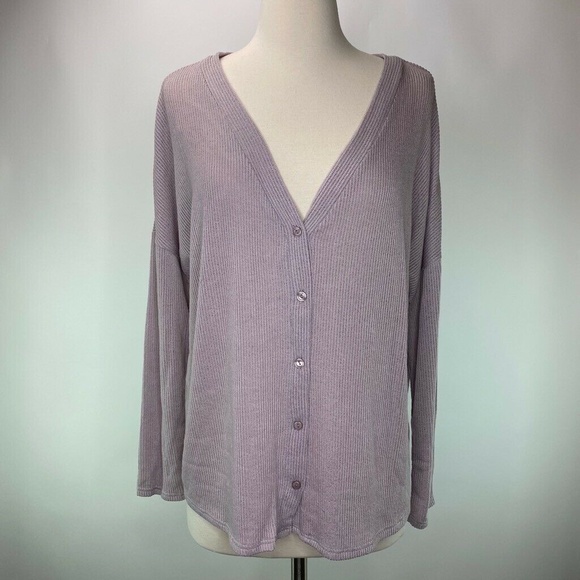 Sadie & Sage Sweaters - Sadie & Sage Womens Cardigan Sweater Purple Long S